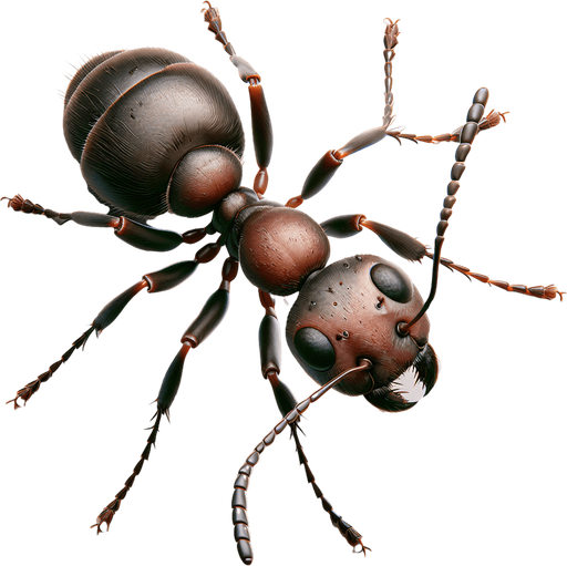 topdown 2d ant, blank background, no shadows.
Single Game Texture.  In-Game asset.  2d.  Blank background.  High contrast.  No shadows
