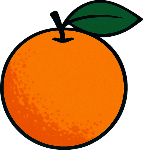 An orange.
2d.  High contrast.  No shadows
