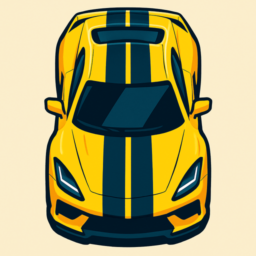 Vertical sports car.
In-Game asset.  2d.  High contrast.  No shadows