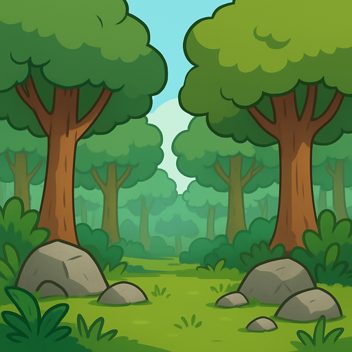 Make background forest.
In-Game asset.  2d.  No shadows