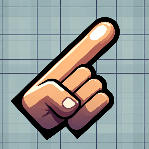 Указательный палец нажимает. Мультяшный.
Single Game Texture. In-Game asset. 2d. Blank background. High contrast. No shadows.