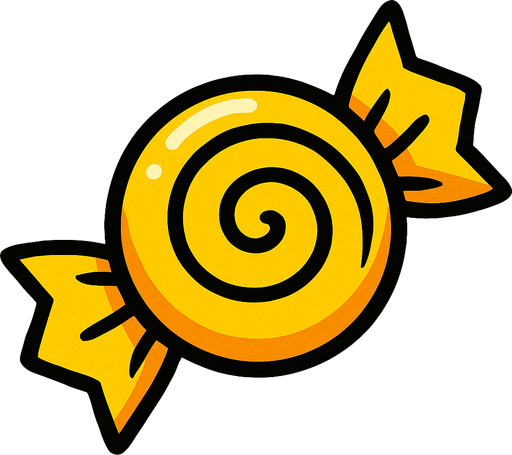 Sarı şeker.
In-Game asset.  2d.  High contrast.  No shadows