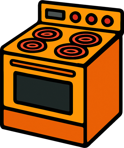 A hot stove.
In-Game asset.  2d.  High contrast.  No shadows