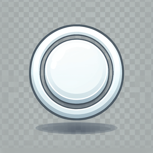 White circular touch indicator. White button like look. Game asset. No background. 2d. No shadow.