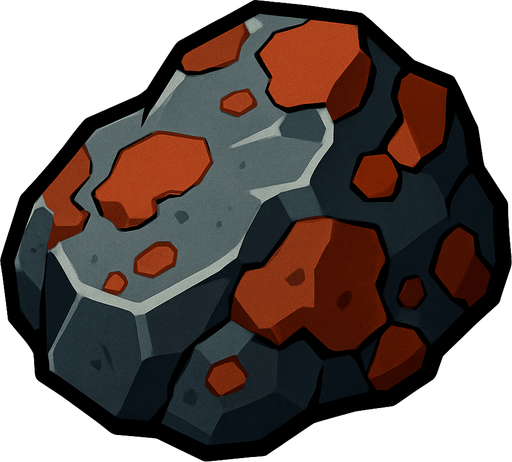 Iron cevheri - yazısız.
In-Game asset.  2d.  High contrast.  No shadows