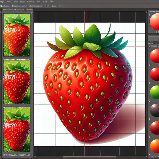 çilek.
Single Game Texture. In-Game asset. 2d. Blank background. High contrast. No shadows.