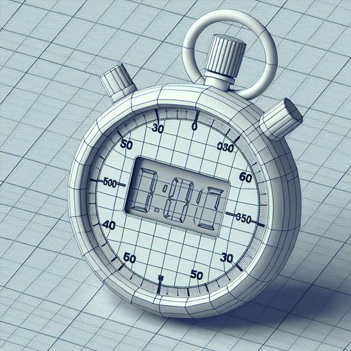 3D image of a digital stopwatch face with no numbers shown on the display.
Single Game Texture. In-Game asset. 2d. Blank background. High contrast. No shadows.