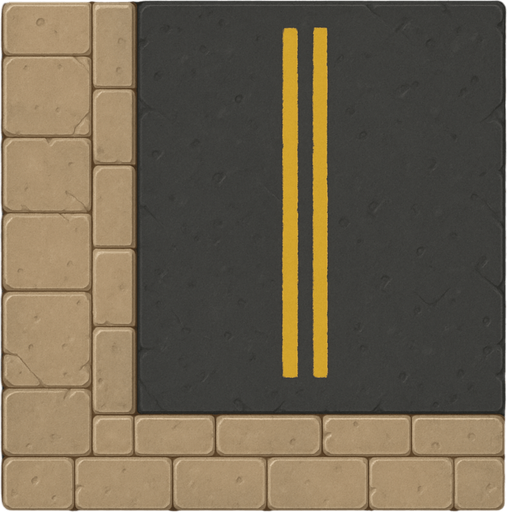 street tile on top viewing with street way.
In-Game asset.  2d