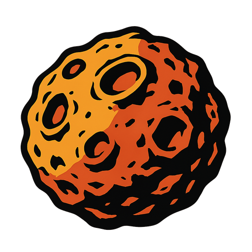 asteroid.
In-Game asset.  2d.  High contrast.  No shadows