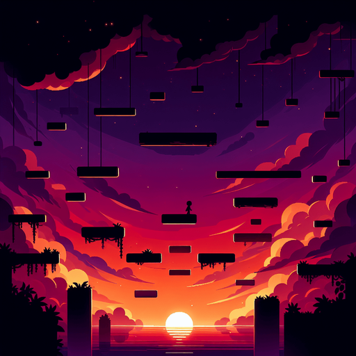 2d platform akşam gökyüzü