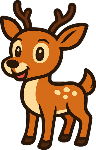 Cartoon deer with plane wooden background.
In-Game asset.  2d.  High contrast.  No shadows