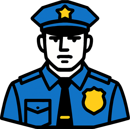 police.
In-Game asset.  2d.  High contrast.  No shadows