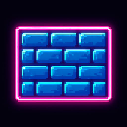 Make pixelart neon wall obstacle.
In-Game asset.  2d.  High contrast.  No shadows