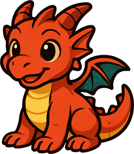 Chiot dragon (animal).
In-Game asset.  2d.  High contrast.  No shadows