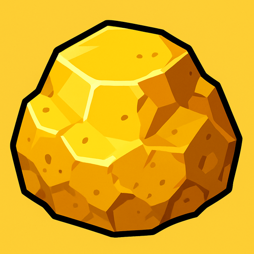 big piece of gold.
In-Game asset.  2d.  High contrast.  No shadows