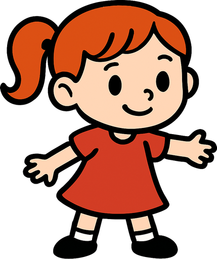 Petite fille.
In-Game asset.  2d.  High contrast.  No shadows