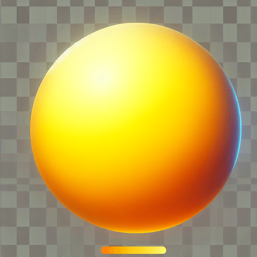 A Yellow Blurry Ball.
Single Game Texture.  In-Game asset.  2d.  Blank background.  High contrast.  No shadows