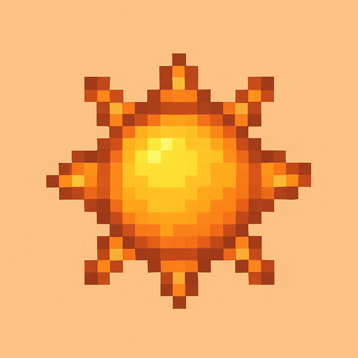 güneş.
In-Game asset.  No shadows. pixel