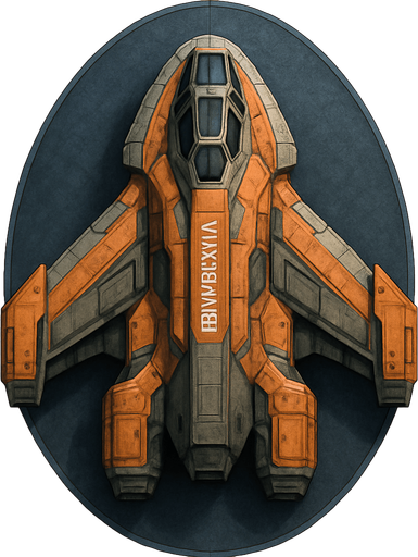 Shielded Vanguard spaceship top view.
