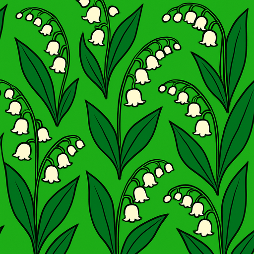 Fond d'écran muguet.
In-Game asset.  2d.  High contrast.  No shadows