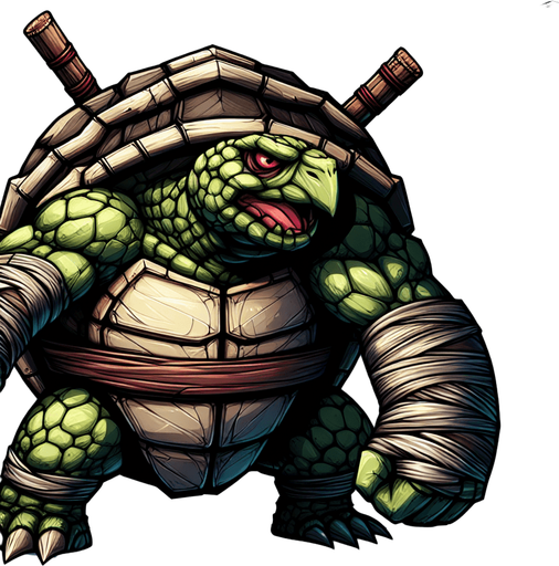 Enemy turtle for survival game
Single Game Texture. In-Game asset. 2d. Blank background. High contrast. No shadows.