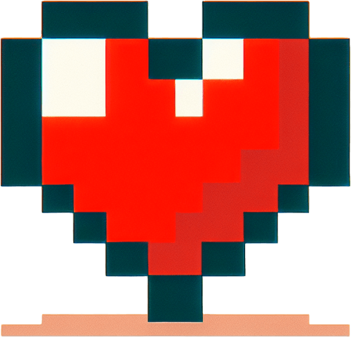 red heart mario.
Single Game Texture.  In-Game asset.  2d.  Blank background.  High contrast.  No shadows