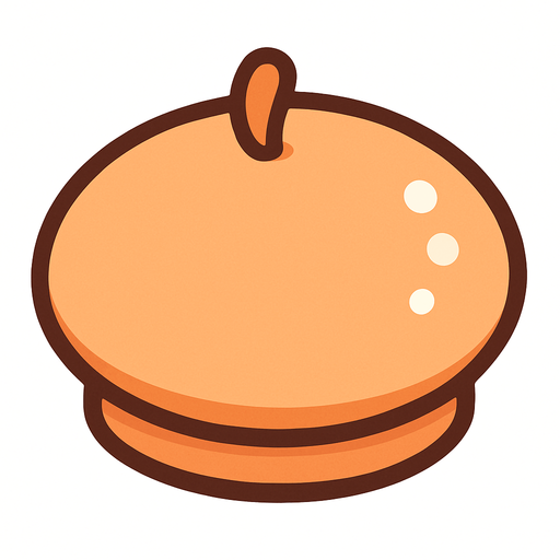 cute design beret top view..
In-Game asset.  2d.  High contrast.  No shadows