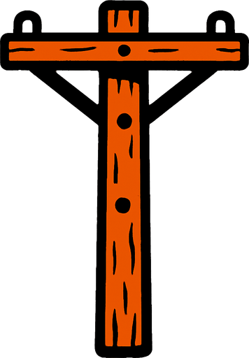 electricity pole without cable.
In-Game asset.  2d.  High contrast.  No shadows