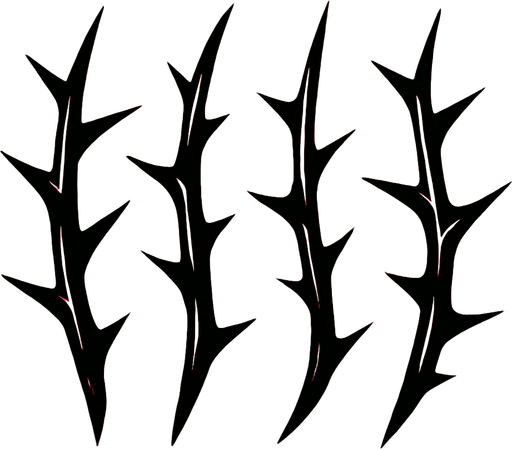 dikenler.
In-Game asset.  2d.  High contrast.  No shadows