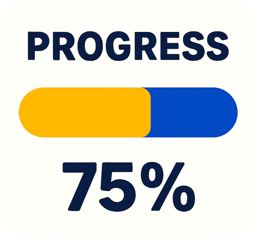 Create progress fill image for this learning app.
In-Game asset.  2d.  High contrast.  No shadows. #3d #stylish #realistic #based on study