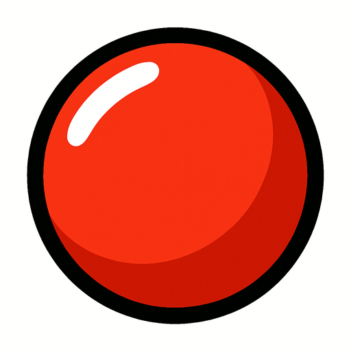 Kırmızı bir top.
In-Game asset.  2d.  High contrast.  No shadows