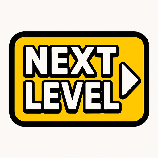 next level button.
In-Game asset.  2d.  High contrast.  No shadows