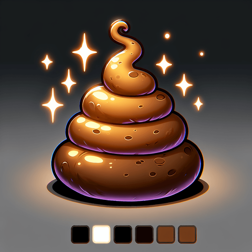 magic poop.
Single Game Texture. In-Game asset. 2d. Blank background. High contrast. No shadows.