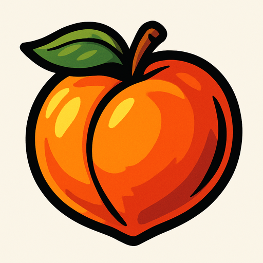 make the peach.
In-Game asset.  2d.  High contrast.  No shadows