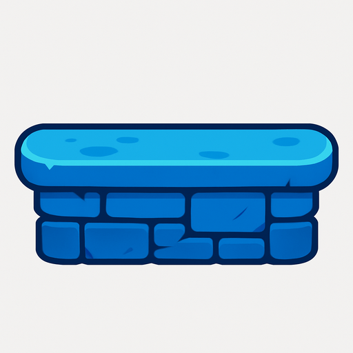 blue platform.
In-Game asset.  2d.  High contrast.  No shadows
