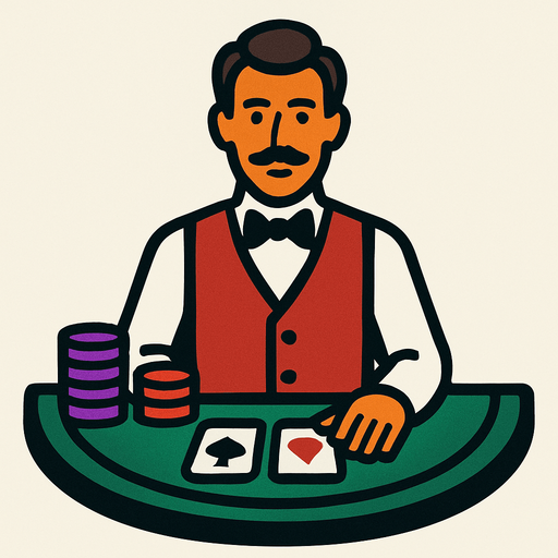 a croupier.
In-Game asset.  2d.  High contrast.  No shadows