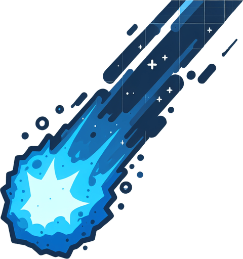 yanan gök taşı.
Single Game Texture. In-Game asset. 2d. Blank background. High contrast. No shadows.