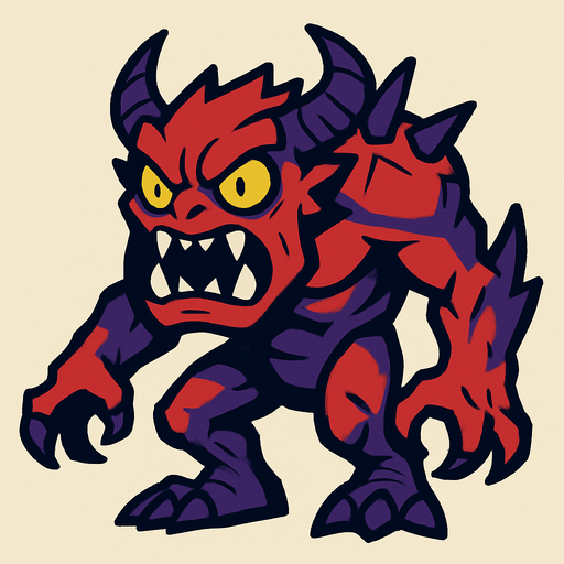 Monster.
In-Game asset.  2d.  High contrast.  No shadows