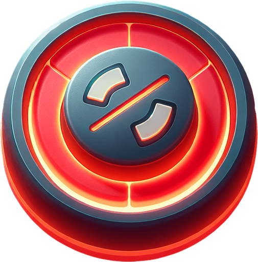 High-quality brake button for mobile racing game, 64x64 pixels, glowing red, with a brake or stop symbol in the center, 3D UI style with soft shadows and clean edges".
Single Game Texture.  In-Game asset.  2d.  Blank background.  High contrast.  No shadows
