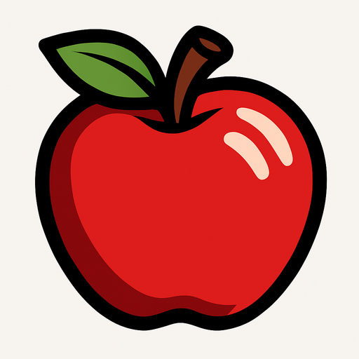 Apple.
In-Game asset.  2d.  High contrast.  No shadows