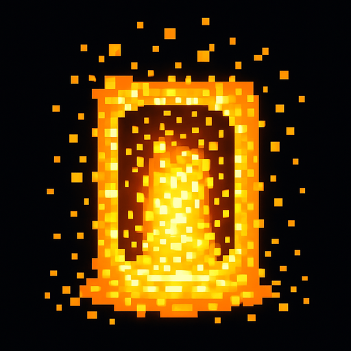 portal de pixeles de luz.
In-Game asset.  2d.  High contrast.  No shadows