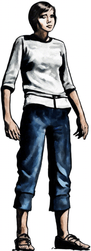 Girl wearing a skirt