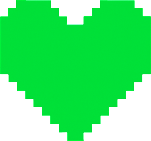 Green Heart Undertale.
In-Game asset.  2d.  High contrast.  No shadows