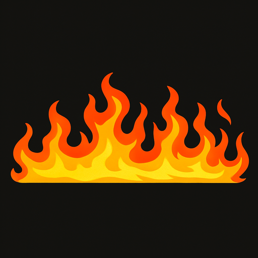 horizontal fire.
In-Game asset.  2d.  High contrast.  No shadows