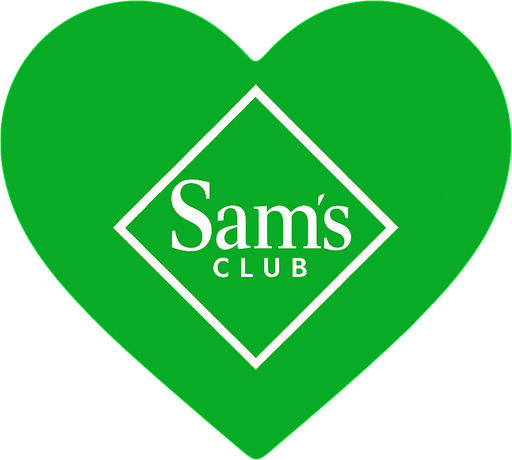 Un corazon verde de sams club.
In-Game asset.  2d.  High contrast.  No shadows