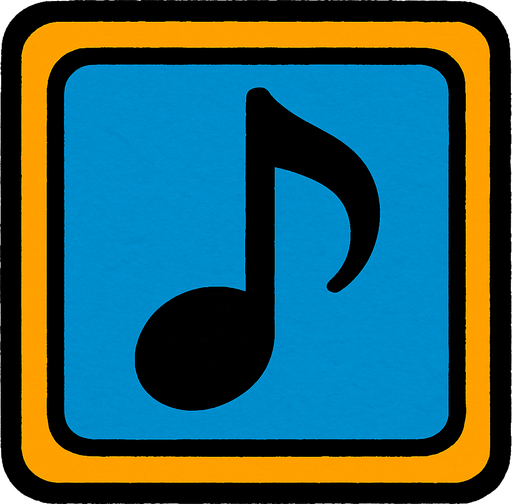 A "single" tile of musical note 🎵.
In-Game asset.  2d.  High contrast.  No shadows