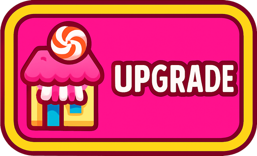 button upgrade level of business is sweetie
In-Game asset.  2d.  High contrast.  No shadows