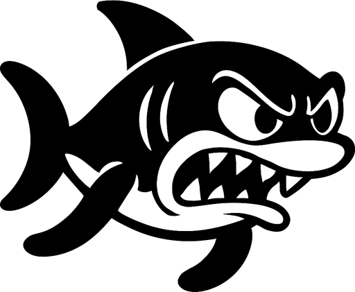 Rubber Hose Style Swimming pose Shark. It's Angry.
In-Game asset.  2d.  High contrast.  No shadows