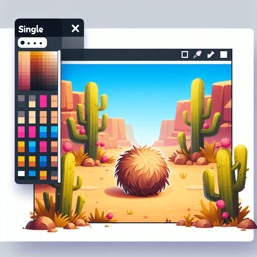 Create a desert tumble weed. The goal is to capture a lively and playful location..
Single Game Texture. In-Game asset. 2d. Blank background. High contrast. No shadows.