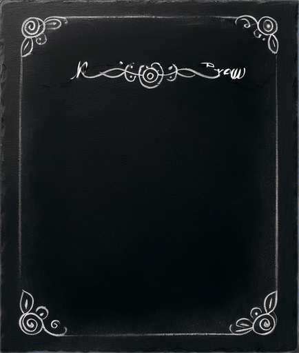 Text "NOVICE BREW" handwritten in white chalk